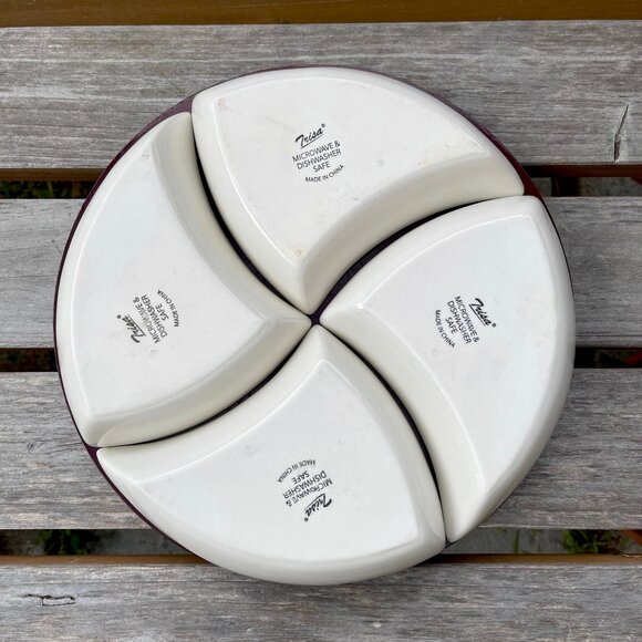 VINTAGE 90s 🫒 TRISA RETRO RAINBOW SNACK BOWL SET OF 4 . KITSCHY HORS D'OEUVRES ! - Picture 10 of 14